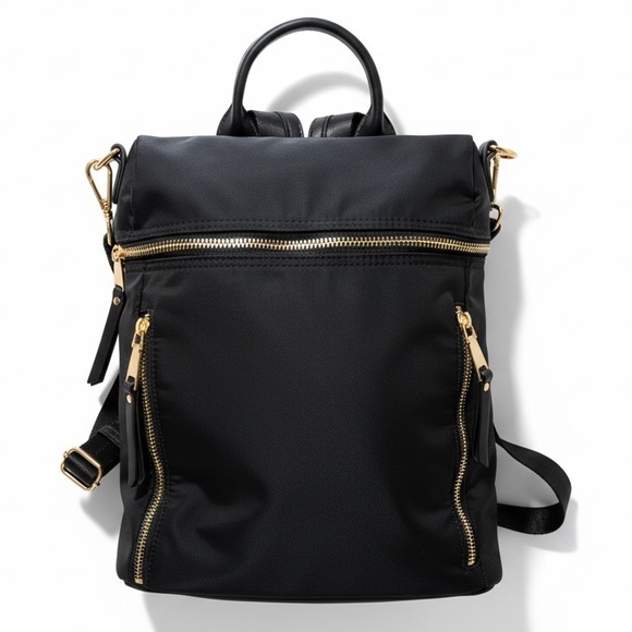 Miztique Handbags - Miztique Sienna Nylon Convertible Backpack In Black